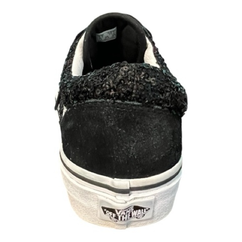 Vans Old Skool Sequins Black and White Tennis Shoes Size 10 - Picture 12 of 16